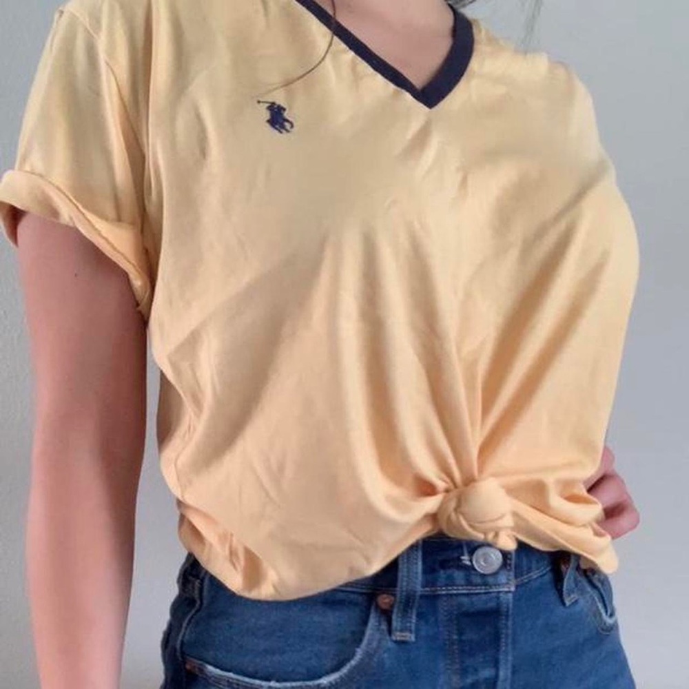 Yellow, Ralph Lauren tee, casual fit, stretchy, XL size - in great condition